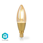 Nedis SmartLife LED Filamenttilamppu | E14 | 470 lm | 4.90 W | Lämmin Valkoinen | 1800 - 3000 K | Lasi | Android™ / IOS | Kynttilä | 1 kpl Nedis SmartLife LED Filamenttilamppu | E14 | 470 lm | 4.90 W | Lämmin Valkoinen | 1800 - 3000 K | Lasi | Android™ / IOS | Kynttilä | 1 kpl