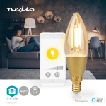 Nedis SmartLife LED Filamenttilamppu | E14 | 470 lm | 4.90 W | Lämmin Valkoinen | 1800 - 3000 K | Lasi | Android™ / IOS | Kynttilä | 1 kpl Nedis SmartLife LED Filamenttilamppu | E14 | 470 lm | 4.90 W | Lämmin Valkoinen | 1800 - 3000 K | Lasi | Android™ / IOS | Kynttilä | 1 kpl