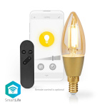 Nedis SmartLife LED Filamenttilamppu | E14 | 470 lm | 4.90 W | Lämmin Valkoinen | 1800 - 3000 K | Lasi | Android™ / IOS | Kynttilä | 1 kpl Nedis SmartLife LED Filamenttilamppu | E14 | 470 lm | 4.90 W | Lämmin Valkoinen | 1800 - 3000 K | Lasi | Android™ / IOS | Kynttilä | 1 kpl
