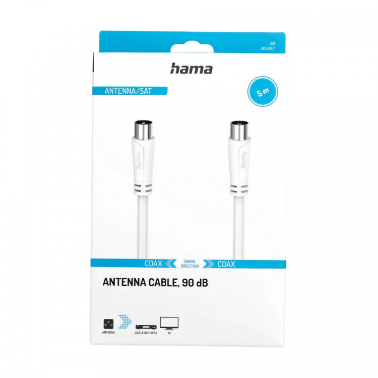 Hama Cable Antenna 90dB White 5.0m