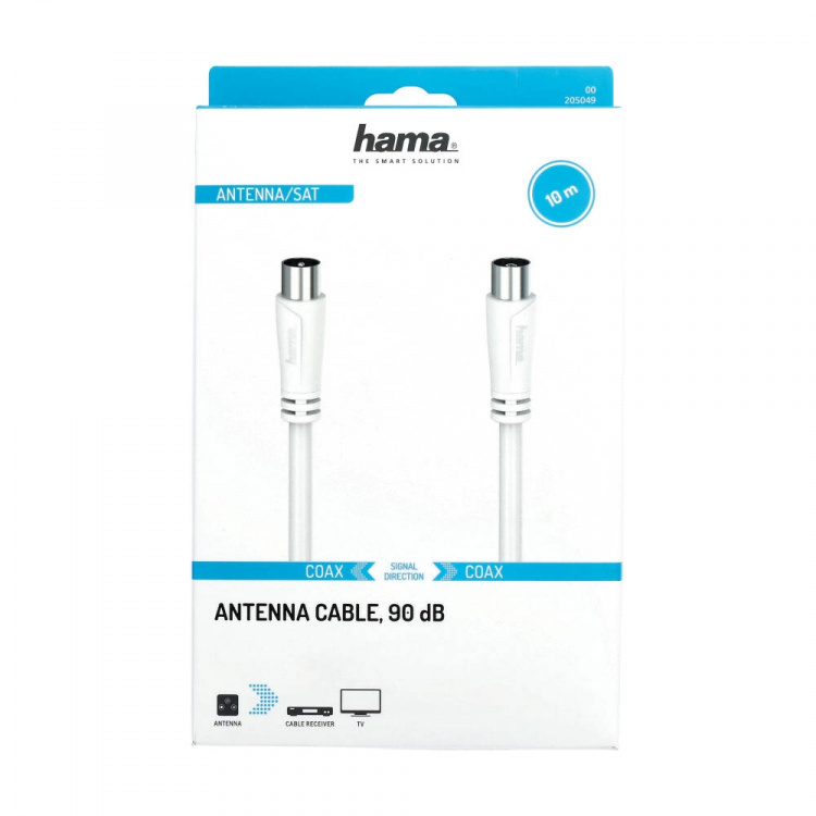 Hama Cable Antenna 90dB White 10.0m