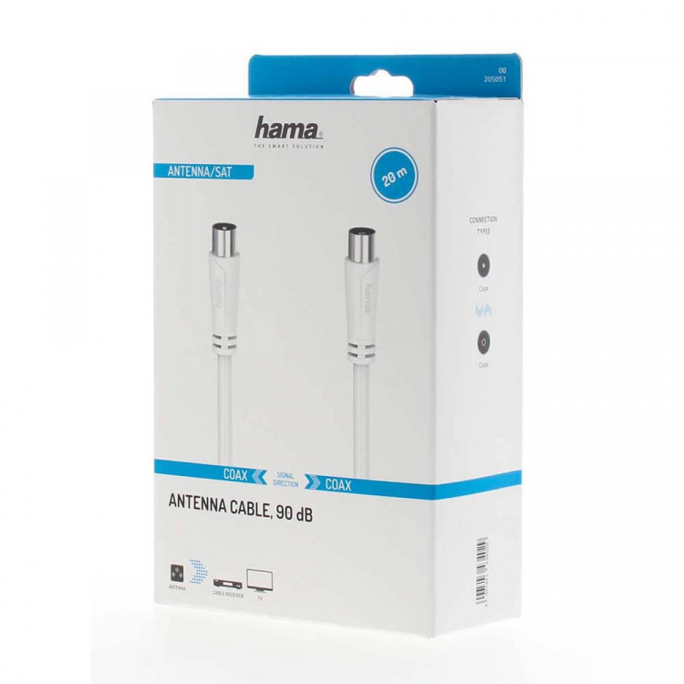 Hama Cable Antenna 90dB White 20.0m
