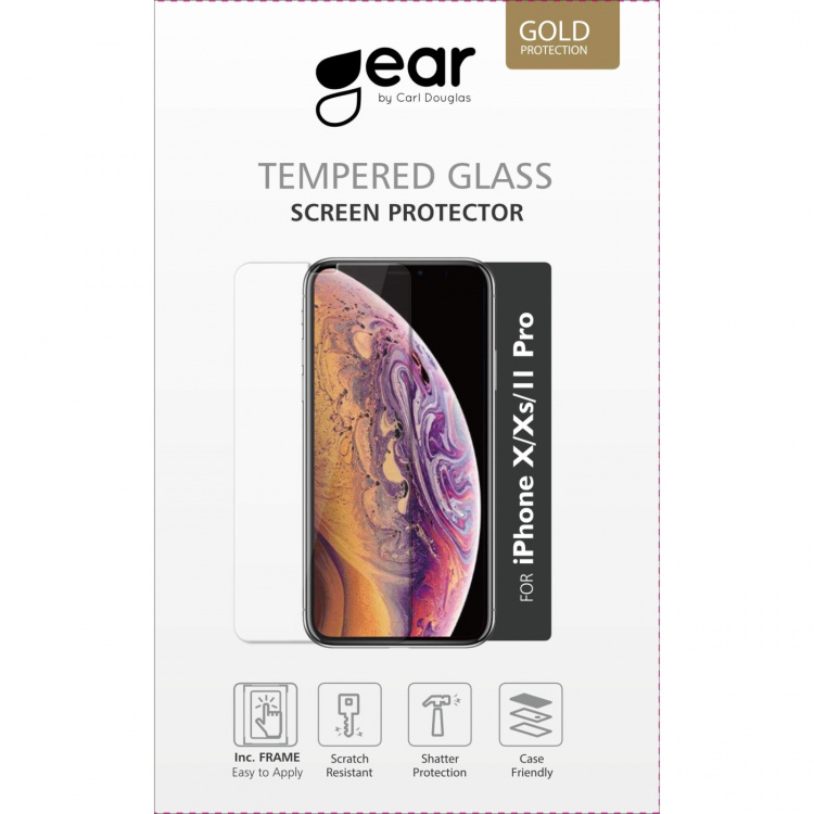 Gear Näytönsuojus 2.5D Gold Case Friendly - iPhone X/XS/11 Pro Gear Näytönsuojus 2.5D Gold Case Friendly - iPhone X/XS/11 Pro