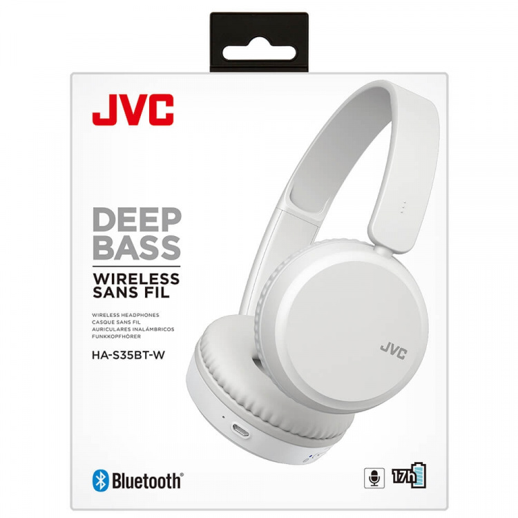 JVC Headphone On-Ear Wireless HA-S35BT White