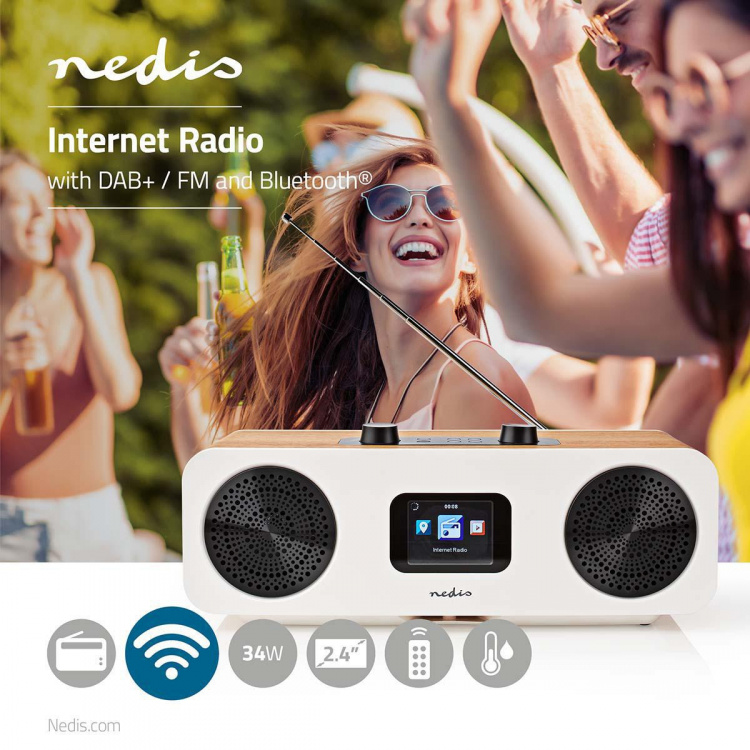 Nedis Internet Radio | Pöytämalli | Bluetooth® / Wi-Fi | DAB+ / FM / Internet | 2.4 