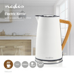 Nedis Vedenkeitin | 1.7 l | Soft-Touch | Valkoinen | Pyörivä 360 astetta | Piilotettu lämmityselementti | Strix® ohjain | Tyhjäksi kiehumisen suoja