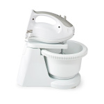 Nedis Käsivatkain | 200 W | 5 nopeusasetusta | Turbo-ominaisuus | Kääntäminen Bowl / 2 taikinakoukkua / 2 vatkainta | Harmaa / Valkoinen