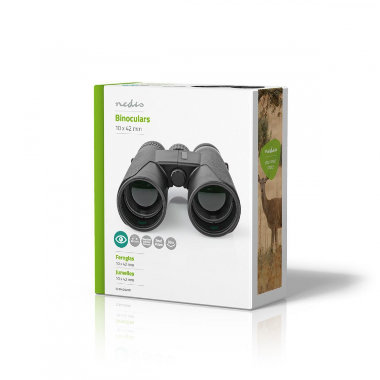 Nedis Binokulaari | Suurennus: 10 x | Objektiivin halkaisija: 42 mm | Näkökenttä: 96 m | Matkalaukku sisältyy | Musta