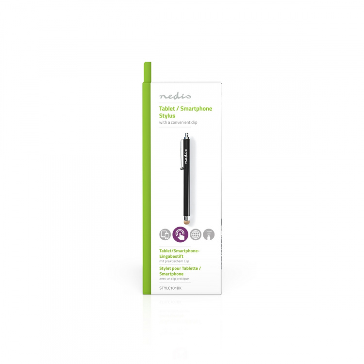 Nedis Stylus | Käyttötarkoitus: Älypuhelin / Tabletti | Kupariliinakärki | 1 kpl | Klipsillä | Musta