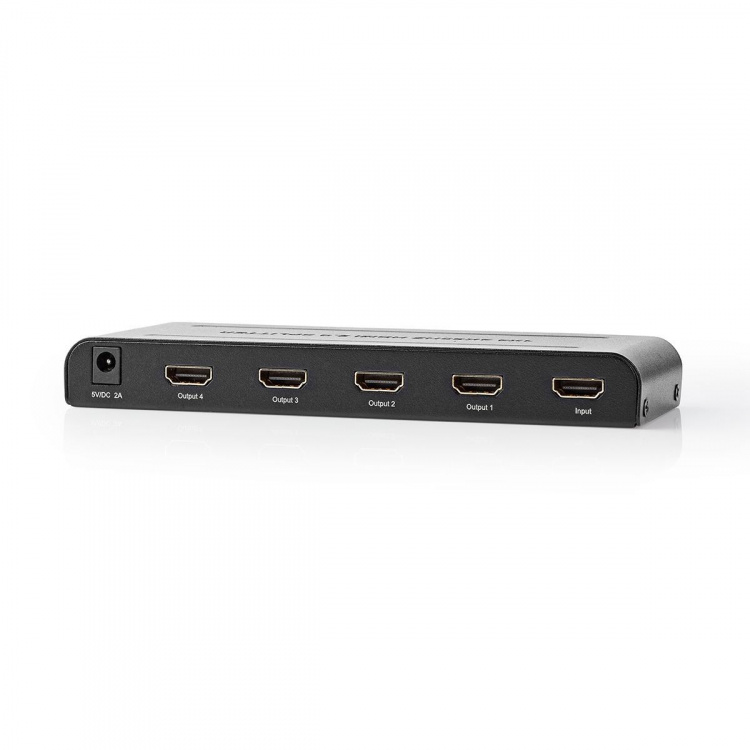 Nedis HDMI ™ Jakaja | 4-Porttinen port(s) | 4x HDMI™ Output | 4K@60Hz | 18 Gbps | Metalli | Antrasiitti