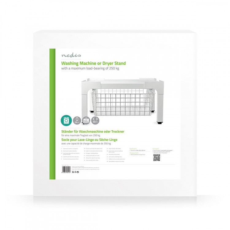 Nedis Jalusta Pesukoneelle / Kuivausrummulle | Lanka kori | 200 kg | Valkoinen