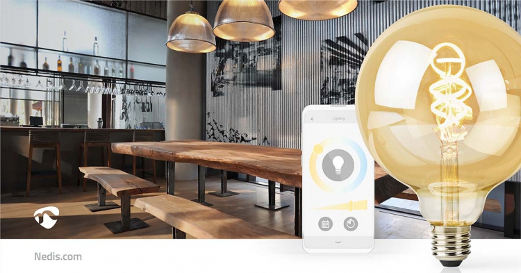 Nedis SmartLife LED Filamenttilamppu | E27 | 360 lm | 4.90 W | Lämpimästä kylmään valkoiseen | 1800 - 6500 K | Lasi | Android™ / IOS | Globe | 1 kpl Nedis SmartLife LED Filamenttilamppu | E27 | 360 lm | 4.90 W | Lämpimästä kylmään valkoiseen | 1800 - 6500 K | Lasi | Android™ / IOS | Globe | 1 kpl