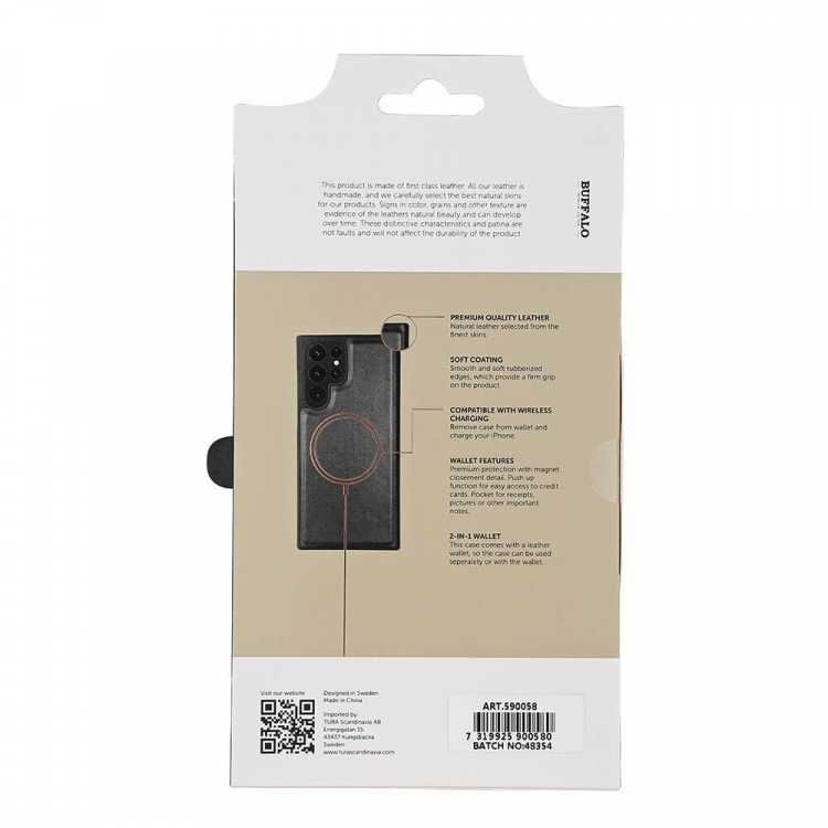 Buffalo Lompakko Korttipaikalla Samsung S22 Musta Buffalo Lompakko Korttipaikalla Samsung S22 Musta