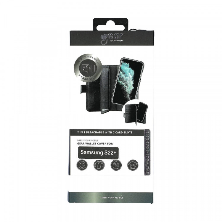 Gear Lompakko 2in1 7 Korttipaikkaa Musta - Samsung S22+