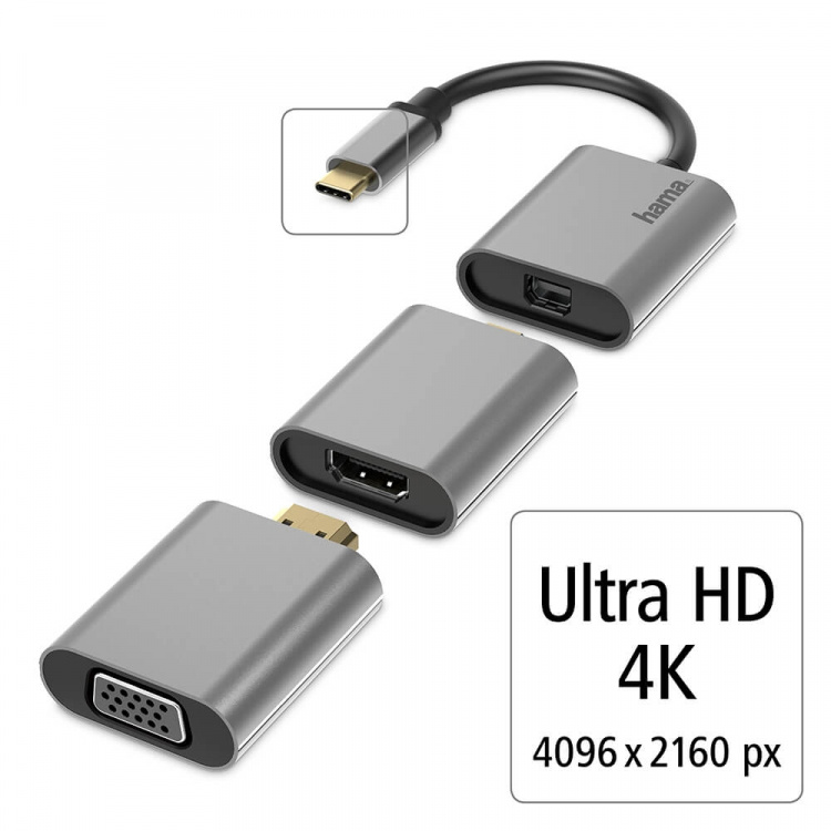 Hama Adapter USB-C 6in1 mini-DP HDMI VGA Hama Adapter USB-C 6in1 mini-DP HDMI VGA