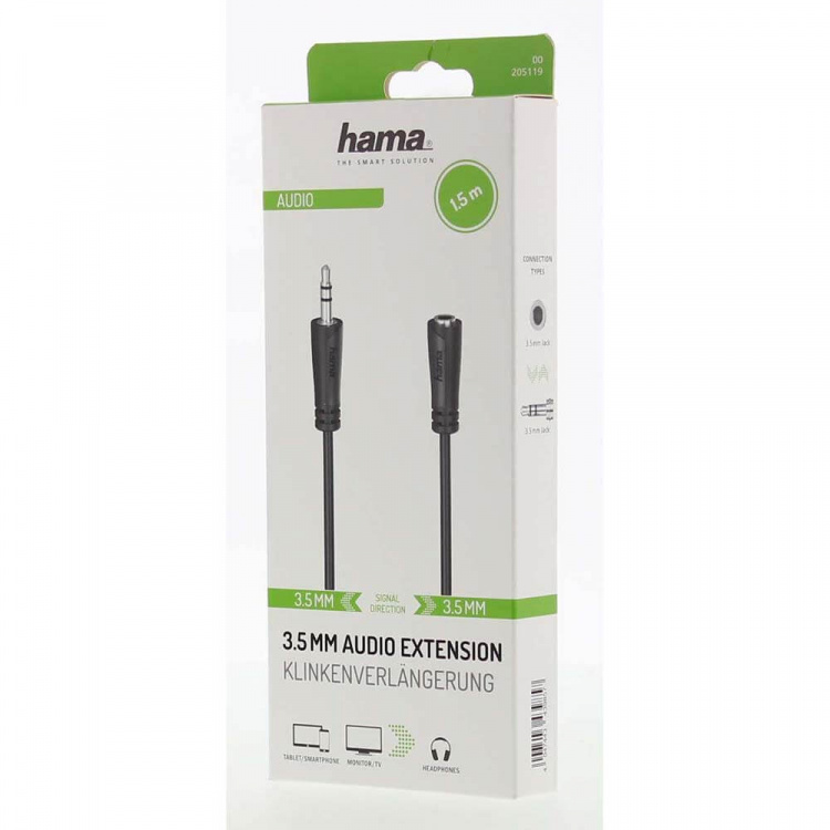 Hama Cable Audio 3.5mm-3.5mm Extension 1.5m