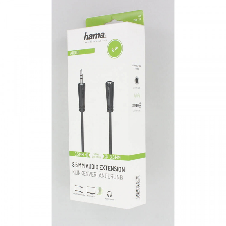Hama Cable Audio 3.5mm-3.5mm Extension 5.0m Hama Cable Audio 3.5mm-3.5mm Extension 5.0m