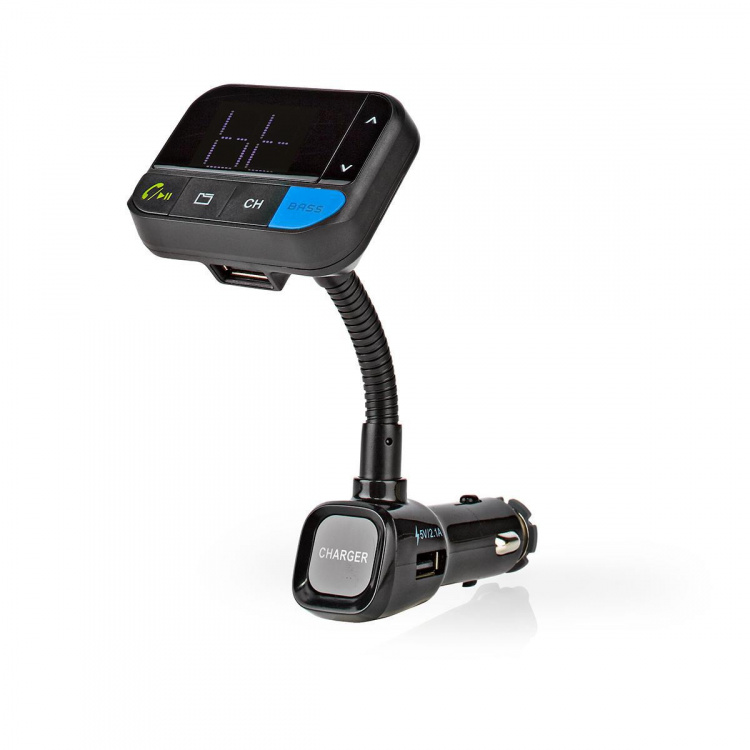 FM-lähetin Autoon | Hands free - puhelut | LED näyttö | Bluetooth® | Bassokorostus | Google Assistant / Siri | Musta