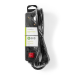 Nedis Jatkojohto | Maadoitettu virtaliitin / Tyyppi F (CEE 7/7) | 3-suuntainen | 1.50 m | 3680 W | 16 A | Maadoituksen tyyppi: Sivukontaktit | 230 V AC 50/60 Hz | Pistokannan kulma: 45 ° | H05VV-F 3G1.5mm² | On/off-kytkin | Musta
