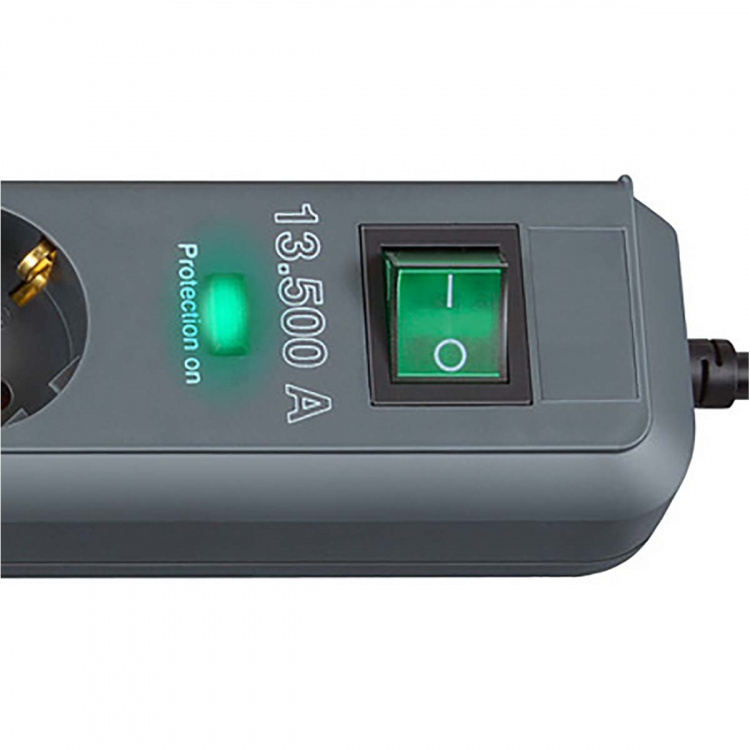 brennenstuhl Eco-Line 6-suuntainen jatkojohto ylijännitesuojalla 5,00 m H05VV-F 3G1.5 Antrasiitti TYPE F