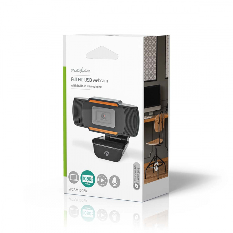Nedis Nettikamera | Full HD@30fps | Kiinteä Kohdistus | Sisäänrakennettu mikrofoni | Musta Nedis Nettikamera | Full HD@30fps | Kiinteä Kohdistus | Sisäänrakennettu mikrofoni | Musta
