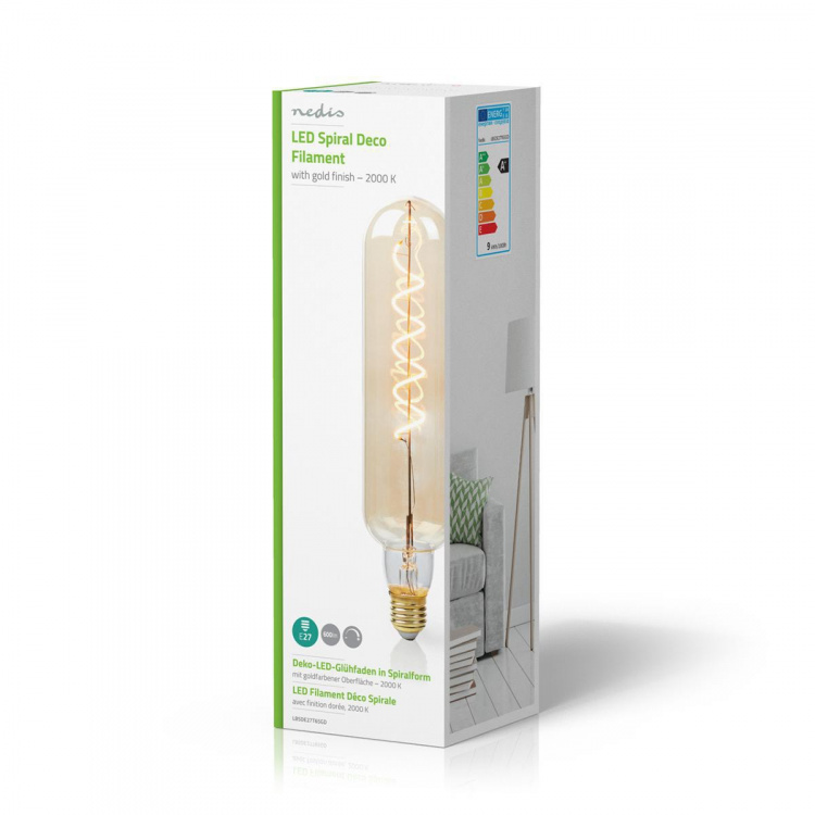Nedis LED Filamenttilamppu E27 | T65 | 8.5 W | 600 lm | 2000 K | Himmennettävä | Kultaisella viimeistelyllä | Retrotyylinen | 1 kpl Nedis LED Filamenttilamppu E27 | T65 | 8.5 W | 600 lm | 2000 K | Himmennettävä | Kultaisella viimeistelyllä | Retrotyylinen | 1 kpl