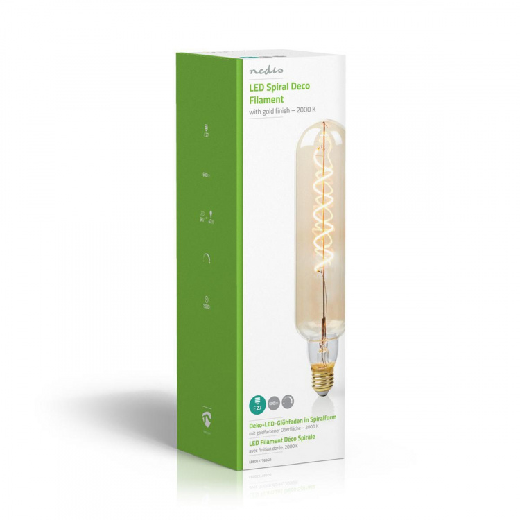 Nedis LED Filamenttilamppu E27 | T65 | 8.5 W | 600 lm | 2000 K | Himmennettävä | Kultaisella viimeistelyllä | Retrotyylinen | 1 kpl Nedis LED Filamenttilamppu E27 | T65 | 8.5 W | 600 lm | 2000 K | Himmennettävä | Kultaisella viimeistelyllä | Retrotyylinen | 1 kpl