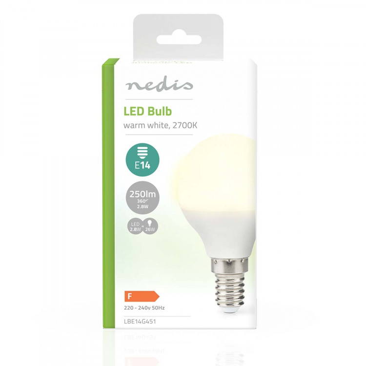 Nedis LED Lamppu E14 | G45 | 2.8 W | 250 lm | 2700 K | Lämmin Valkoinen | Huurrettu | 1 kpl Nedis LED Lamppu E14 | G45 | 2.8 W | 250 lm | 2700 K | Lämmin Valkoinen | Huurrettu | 1 kpl