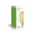Nedis LED Filamenttilamppu E27 | ST64 | 4.9 W | 470 lm | 2100 K | Himmennettävä | Erittäin lämmin valkoinen | Retrotyylinen | 1 kpl
