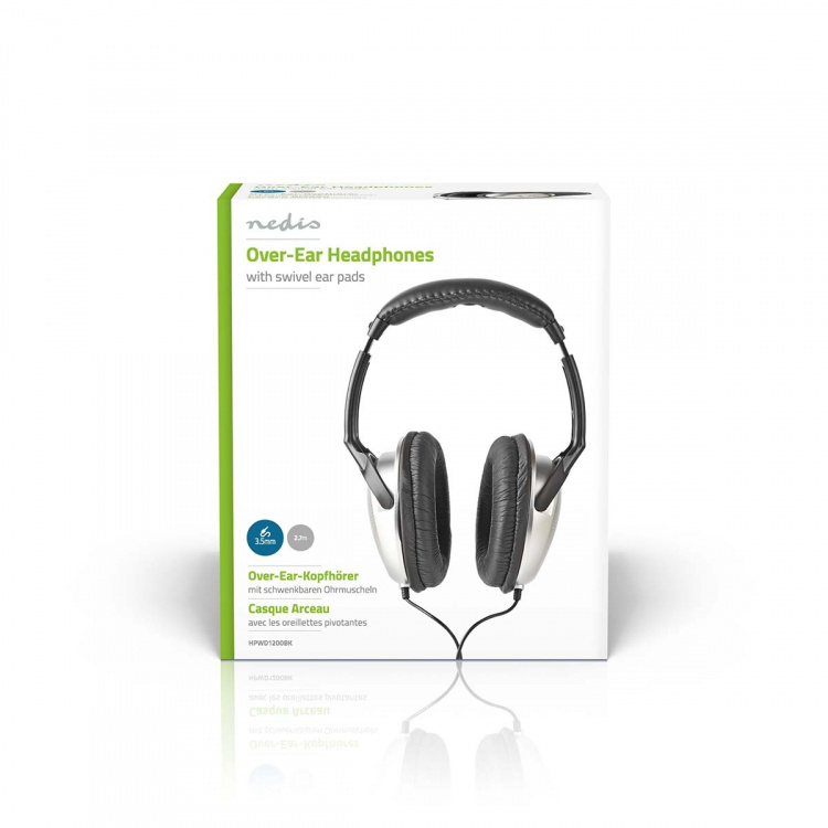 Nedis Over-Ear Langalliset Kuulokkeet | 3.5 mm | Kaapelin pituus: 2.70 m | Äänenvoimakkuuden Säätö | Hopea / Musta Nedis Over-Ear Langalliset Kuulokkeet | 3.5 mm | Kaapelin pituus: 2.70 m | Äänenvoimakkuuden Säätö | Hopea / Musta