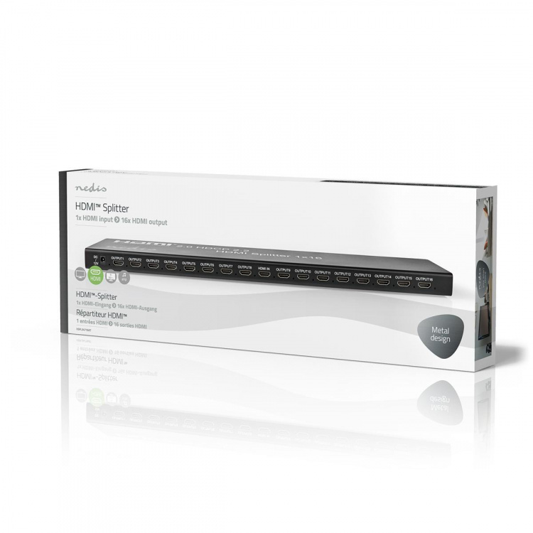Nedis HDMI ™ Jakaja | 16 port(s) | USB-A Female / 16x HDMI™ Output | 4K@60Hz | 18 Gbps | Metalli | Antrasiitti Nedis HDMI ™ Jakaja | 16 port(s) | USB-A Female / 16x HDMI™ Output | 4K@60Hz | 18 Gbps | Metalli | Antrasiitti