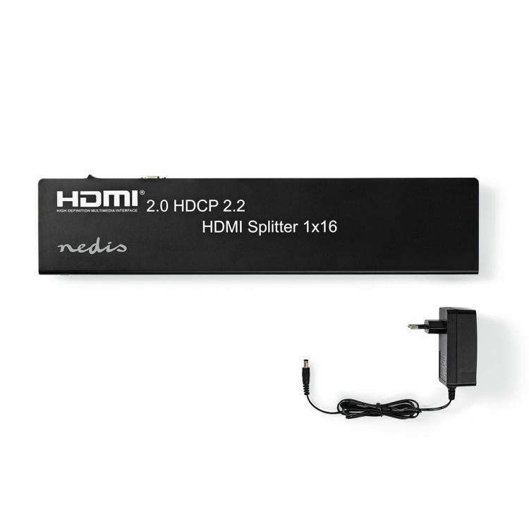 Nedis HDMI ™ Jakaja | 16 port(s) | USB-A Female / 16x HDMI™ Output | 4K@60Hz | 18 Gbps | Metalli | Antrasiitti Nedis HDMI ™ Jakaja | 16 port(s) | USB-A Female / 16x HDMI™ Output | 4K@60Hz | 18 Gbps | Metalli | Antrasiitti