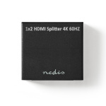 Nedis HDMI ™ Jakaja | 2-Porttinen port(s) | 2x HDMI™ Output | 4K@60Hz | 18 Gbps | Metalli | Antrasiitti
