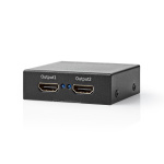 Nedis HDMI ™ Jakaja | 2-Porttinen port(s) | 2x HDMI™ Output | 4K@60Hz | 18 Gbps | Metalli | Antrasiitti