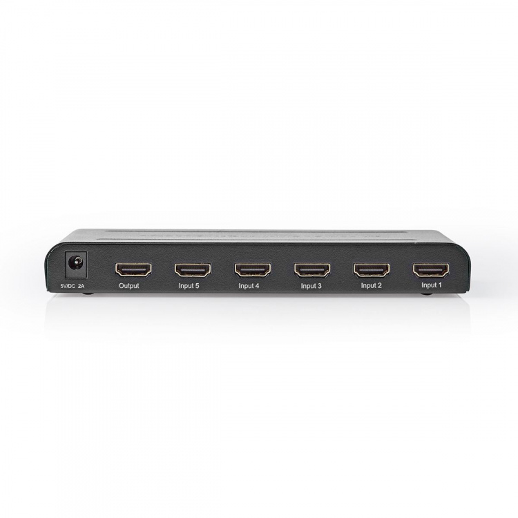 Nedis HDMI ™ Kytkin | 5-Porttinen port(s) | 5x HDMI™ Input | 1x HDMI™ Output | 4K@60Hz | 18 Gbps | Kauko-ohjattu | Metalli | Antrasiitti Nedis HDMI ™ Kytkin | 5-Porttinen port(s) | 5x HDMI™ Input | 1x HDMI™ Output | 4K@60Hz | 18 Gbps | Kauko-ohjattu | Metalli | Antrasiitti