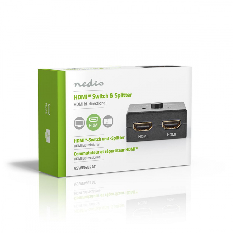 Nedis HDMI ™ Kytkin | 3-Porttinen port(s) | 1x HDMI™ Input / 2x HDMI™ Input | 1x HDMI™ Output / 2x HDMI™ Output | 4K@60Hz | 6 Gbps | Metalli | Antrasiitti Nedis HDMI ™ Kytkin | 3-Porttinen port(s) | 1x HDMI™ Input / 2x HDMI™ Input | 1x HDMI™ Output / 2x HDMI™ Output | 4K@60Hz | 6 Gbps | Metalli | Antrasiitti