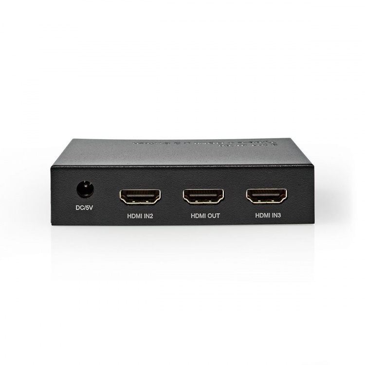 Nedis HDMI ™ Kytkin | 3-Porttinen port(s) | 1x USB-C™ / 2x HDMI™ Input | 1x HDMI™ Output | 4K@60Hz | 18.0 Gbps | Metalli | Antrasiitti
