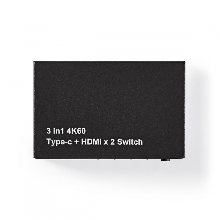 Nedis HDMI ™ Kytkin | 3-Porttinen port(s) | 1x USB-C™ / 2x HDMI™ Input | 1x HDMI™ Output | 4K@60Hz | 18.0 Gbps | Metalli | Antrasiitti