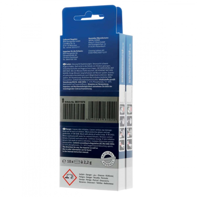 bosch Puhdistusaine Tabletit Kahvinkeitin / Kapselikeitin ja Espressokone 20 kpl