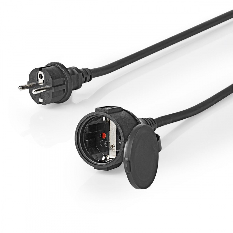 Nedis Jatkojohto Ranska M - Ranska F | Tyyppi F (CEE 7/7) | Maadoitettu Virtaliitin | 20.0 m | 3680 W | 250 V - 50/60 Hz | Maadoituksen tyyppi: Sivukontaktit | Pistokannan kulma: 90 ° | IP44 | H07RN-F 3G1.5 | Laitteen lähtövirran liittimet: 1 | Musta Nedis Jatkojohto Ranska M - Ranska F | Tyyppi F (CEE 7/7) | Maadoitettu Virtaliitin | 20.0 m | 3680 W | 250 V - 50/60 Hz | Maadoituksen tyyppi: Sivukontaktit | Pistokannan kulma: 90 ° | IP44 | H07RN-F 3G1.5 | Laitteen lähtövirran liittimet: 1 | Musta