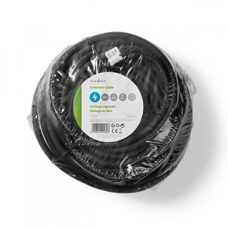 Nedis Jatkojohto Ranska M - Ranska F | Tyyppi F (CEE 7/7) | Maadoitettu Virtaliitin | 20.0 m | 3680 W | 250 V - 50/60 Hz | Maadoituksen tyyppi: Sivukontaktit | Pistokannan kulma: 90 ° | IP44 | H07RN-F 3G1.5 | Laitteen lähtövirran liittimet: 1 | Musta Nedis Jatkojohto Ranska M - Ranska F | Tyyppi F (CEE 7/7) | Maadoitettu Virtaliitin | 20.0 m | 3680 W | 250 V - 50/60 Hz | Maadoituksen tyyppi: Sivukontaktit | Pistokannan kulma: 90 ° | IP44 | H07RN-F 3G1.5 | Laitteen lähtövirran liittimet: 1 | Musta