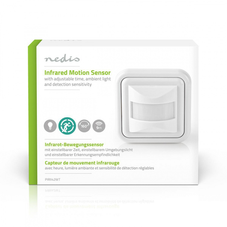 Nedis Liiketunnistin | Sisäkäyttöinen | 2-johdin / 3-Wire | Tyyppi F (CEE 7/7) | 160 ° | 5 - 200 W | 200 W | 500 W | 3 - 2000 Lux | Anturitekniikka: PIR | Anturi ulottuvilla: 0.0 - 9.0 m Nedis Liiketunnistin | Sisäkäyttöinen | 2-johdin / 3-Wire | Tyyppi F (CEE 7/7) | 160 ° | 5 - 200 W | 200 W | 500 W | 3 - 2000 Lux | Anturitekniikka: PIR | Anturi ulottuvilla: 0.0 - 9.0 m