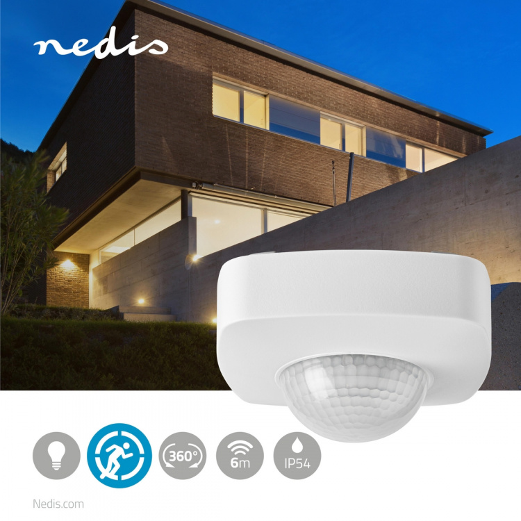 Nedis Liiketunnistin | Sisä-ja Ulkotiloihin | 3-Wire | Tyyppi F (CEE 7/7) | 360 ° | 5 - 300 W | 300 W | 1200 W | 3 - 2000 Lux | Anturitekniikka: PIR | Anturi ulottuvilla: 2.0 - 8.0 m Nedis Liiketunnistin | Sisä-ja Ulkotiloihin | 3-Wire | Tyyppi F (CEE 7/7) | 360 ° | 5 - 300 W | 300 W | 1200 W | 3 - 2000 Lux | Anturitekniikka: PIR | Anturi ulottuvilla: 2.0 - 8.0 m