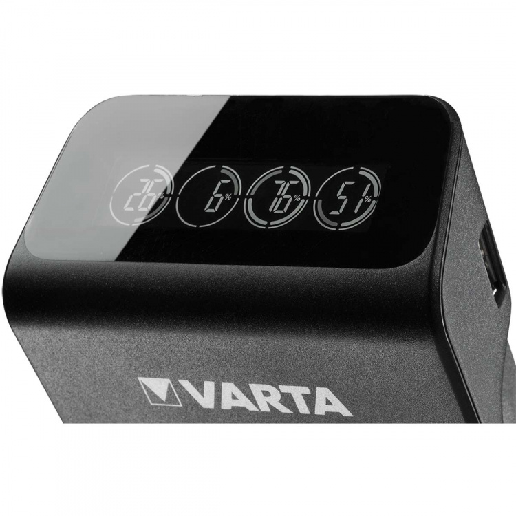 Varta NiMH LCD Plug Charger+ (AA, AAA & 9 volttia) sisältää 4x AA 2100 mAh