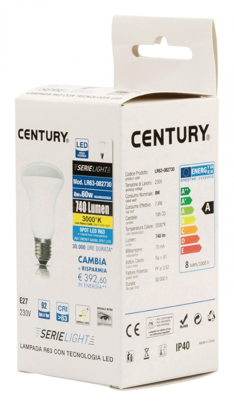 Century LED-Lamppu E27 R63 8 W 806 lm 3000 K