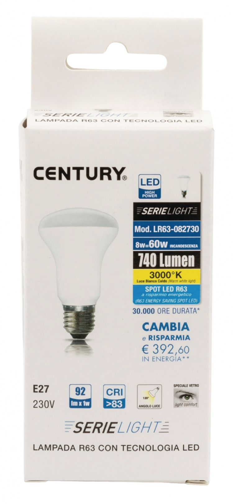 Century LED-Lamppu E27 R63 8 W 806 lm 3000 K