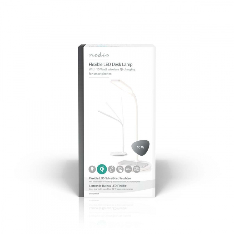 Nedis LED-Pöytävalaisin Langattomalla Latauksella | Himmennin | LED / Qi | 10 W | Himmennyksellä | Kylmä Valkoinen / Lämmin Valkoinen / Luonnonvalkoinen | 2700 - 6500 K