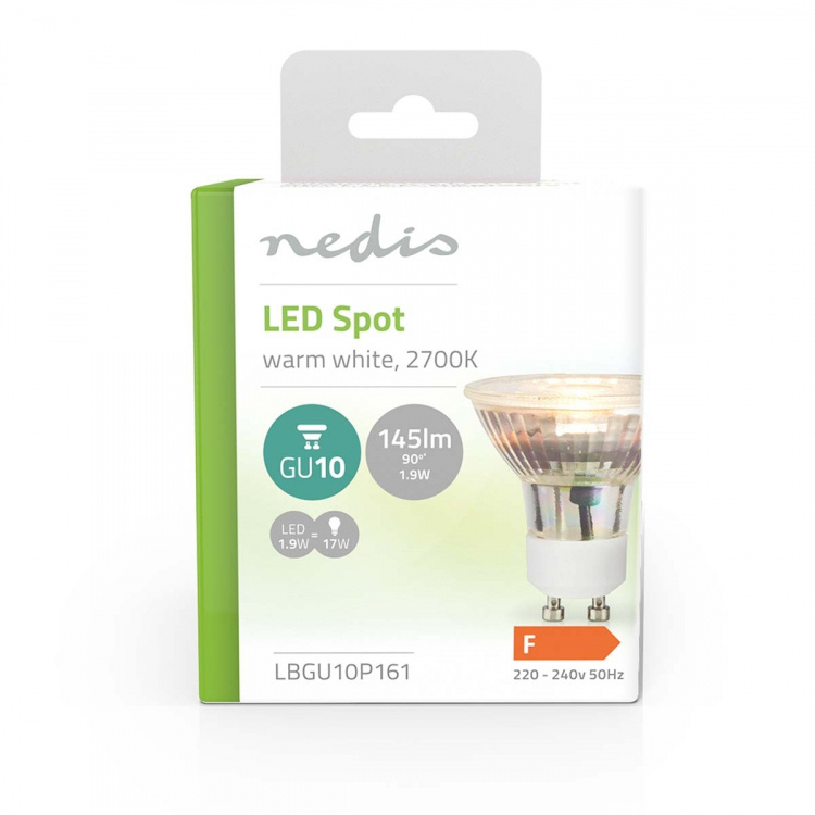 Nedis LED Lamppu GU10 | Spot | 1.9 W | 145 lm | 2700 K | Lämmin Valkoinen | Retrotyylinen | 1 kpl Nedis LED Lamppu GU10 | Spot | 1.9 W | 145 lm | 2700 K | Lämmin Valkoinen | Retrotyylinen | 1 kpl