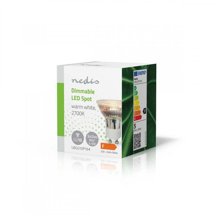Nedis LED Lamppu GU10 | Spot | 4.5 W | 345 lm | 2700 K | Himmennettävä | Lämmin Valkoinen | Retrotyylinen | 1 kpl Nedis LED Lamppu GU10 | Spot | 4.5 W | 345 lm | 2700 K | Himmennettävä | Lämmin Valkoinen | Retrotyylinen | 1 kpl