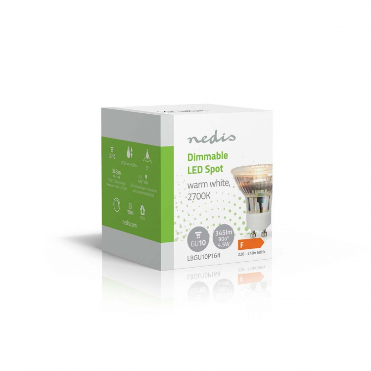 Nedis LED Lamppu GU10 | Spot | 4.5 W | 345 lm | 2700 K | Himmennettävä | Lämmin Valkoinen | Retrotyylinen | 1 kpl Nedis LED Lamppu GU10 | Spot | 4.5 W | 345 lm | 2700 K | Himmennettävä | Lämmin Valkoinen | Retrotyylinen | 1 kpl
